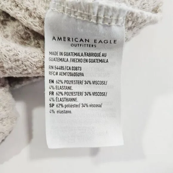 American Eagle Soft & Sexy Plush Waffle Knit Round Neck Long Sleeve Sweater M - Picture 10 of 10